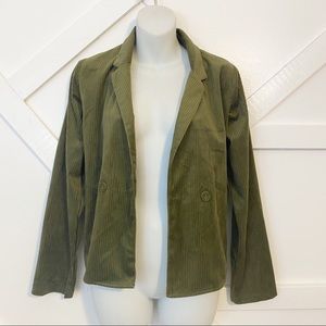 Little Lies Corduroy Velvet Shaket Blazer Green Size Small
